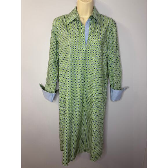 J. Mclaughlin Cagney Dress Navy/Green Turnberry Women's S Preppy New - Picture 2 of 13